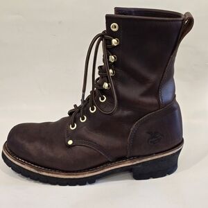 Georgia Boot Brown Leather Lace-Up Work Boots